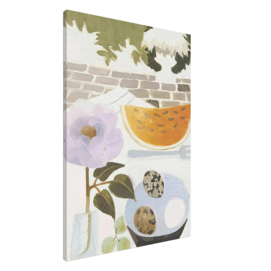 Mary Fedden - A Slice of Melon - 1990 Canvas - 20x30 cm / 8x12 inches-canvas