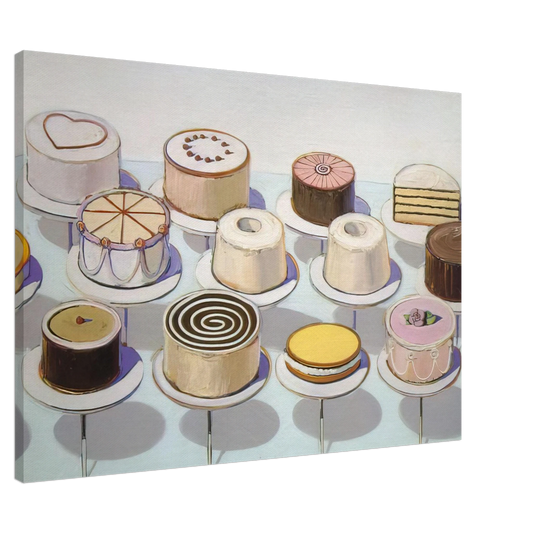 Wayne Thiebaud - Cakes - 1963 Canvas - 20x30 cm / 8x12 inches-canvas