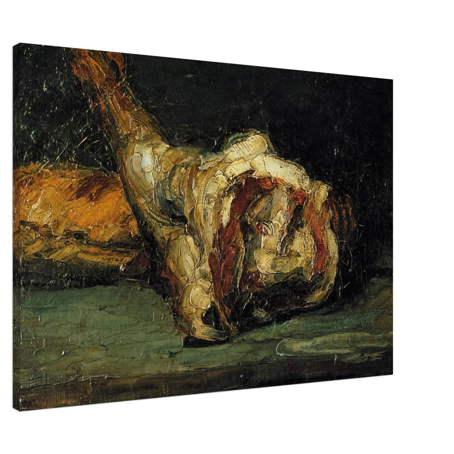Paul Cezanne - Still Life Bread and Leg of Lamb Canvas - 20x30 cm / 8x12 inches-canvas