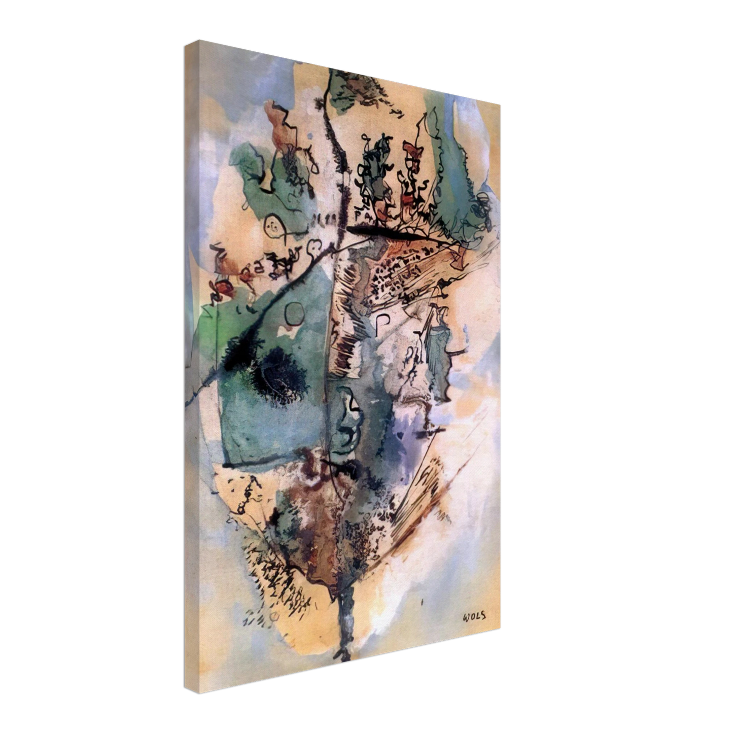 Wols - Bleu optimiste - 1951 Canvas - 40x60 cm / 16x24 inches-canvas