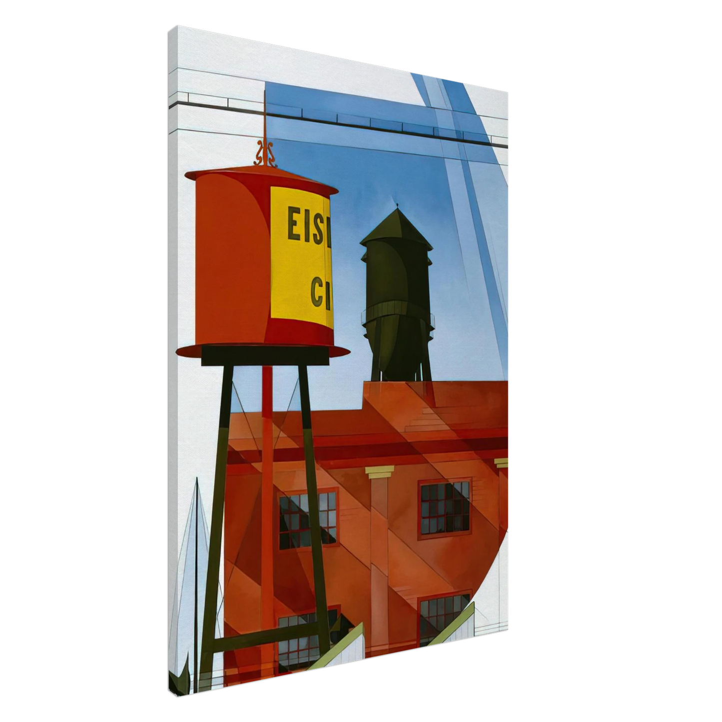 Charles Demuth - Buildings Abstraction, Lancaster - 1931 Canvas - 20x30 cm / 8x12 inches-canvas