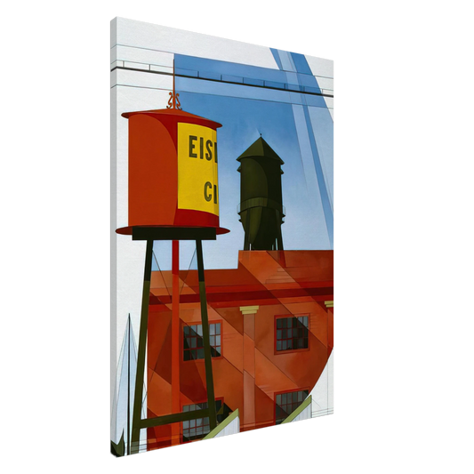 Charles Demuth - Buildings Abstraction, Lancaster - 1931 Canvas - 20x30 cm / 8x12 inches-canvas