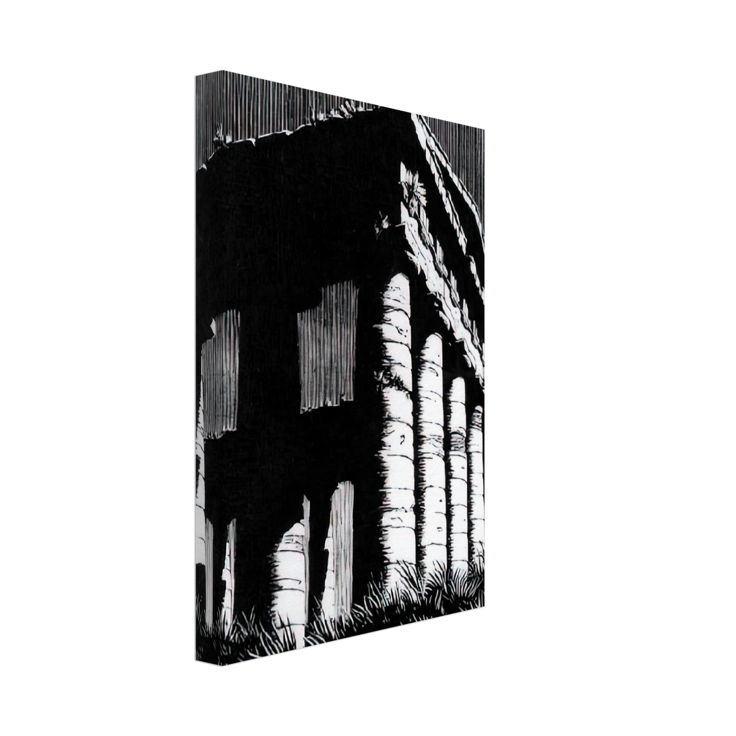 MC Escher - TEMPLE OF SEGESTE SICILY Canvas - 70x100 cm / 28x40 inches-canvas