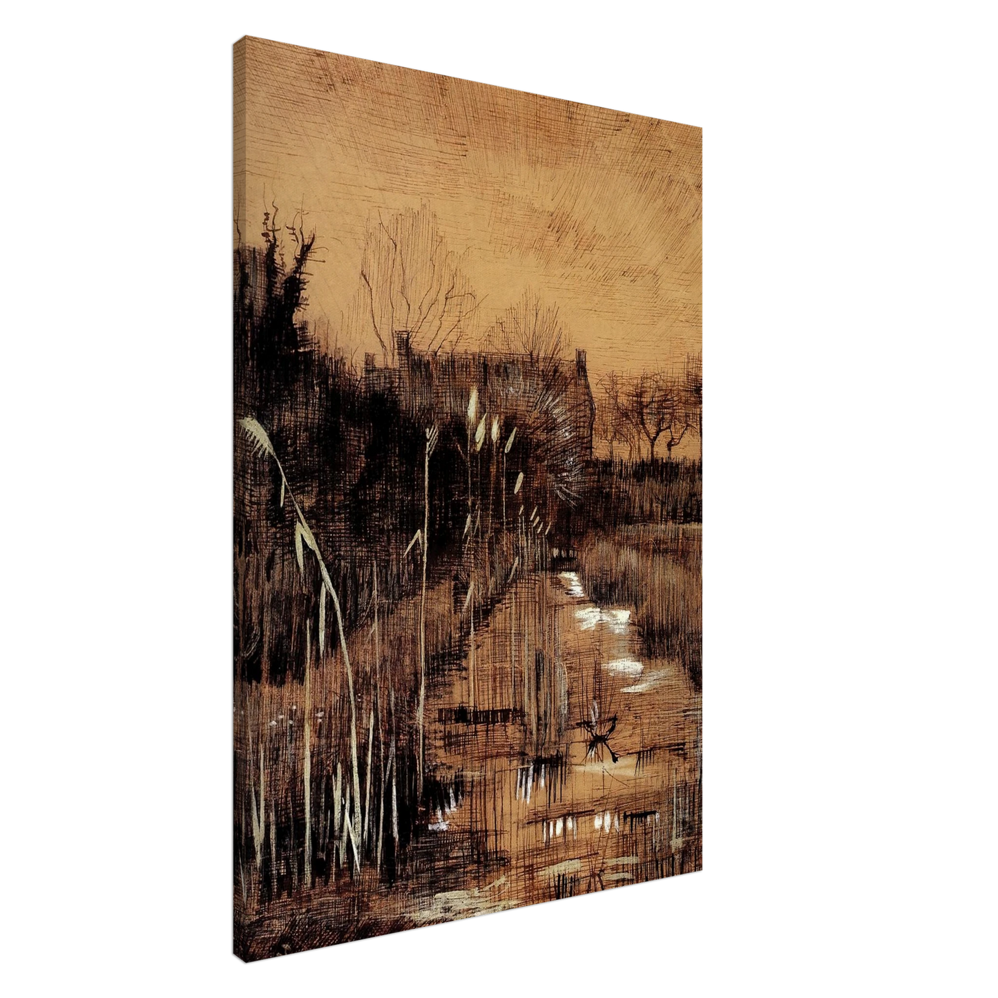 Vincent van Gogh - Ditch Canvas - 20x30 cm / 8x12 inches-canvas