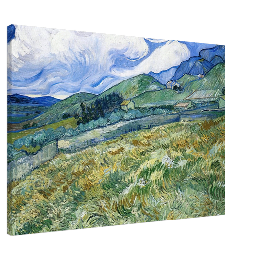 Vincent van Gogh - Wheatfield with Mountains in the Background Canvas - 20x30 cm / 8x12 inches-canvas