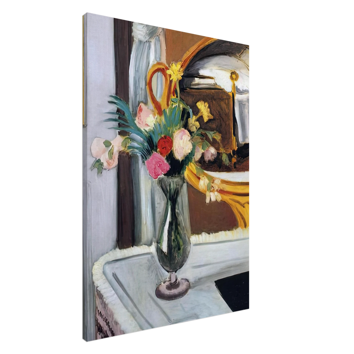 Henri Matisse - THE BED IN THE MIRROR Canvas - 20x30 cm / 8x12 inches-canvas