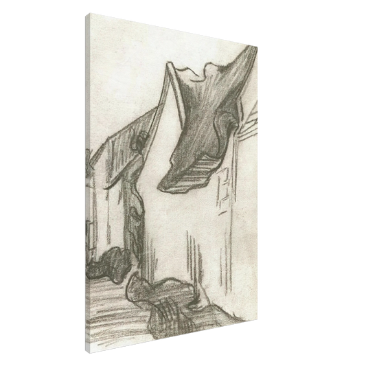 Vincent van Gogh - Village Street, Sketch Canvas - 20x30 cm / 8x12 inches-canvas