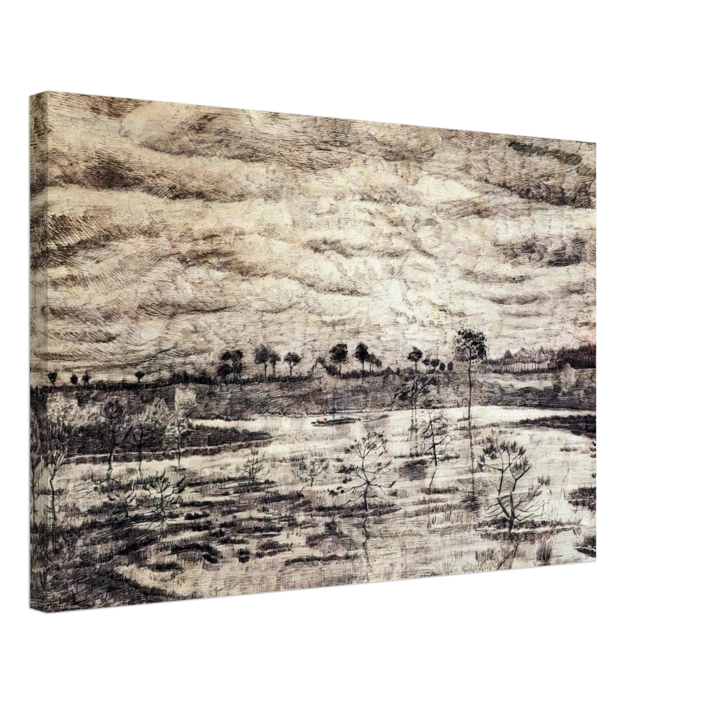 Vincent van Gogh - A Marsh Canvas - 40x60 cm / 16x24 inches-canvas