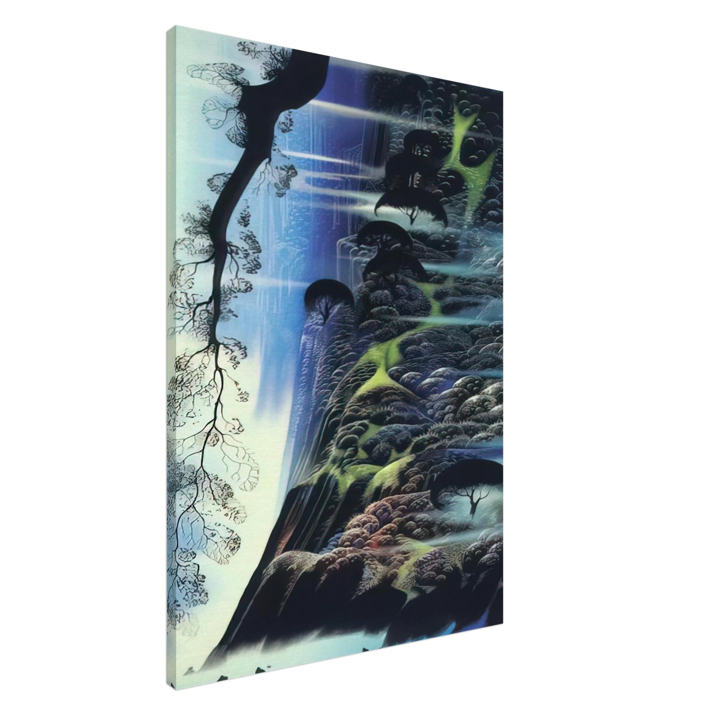 Eyvind Earle - Steep Coast Line Canvas - 20x30 cm / 8x12 inches-canvas