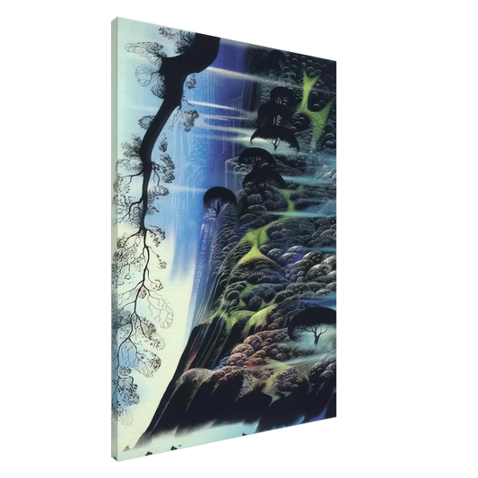 Eyvind Earle - Steep Coast Line Canvas - 20x30 cm / 8x12 inches-canvas