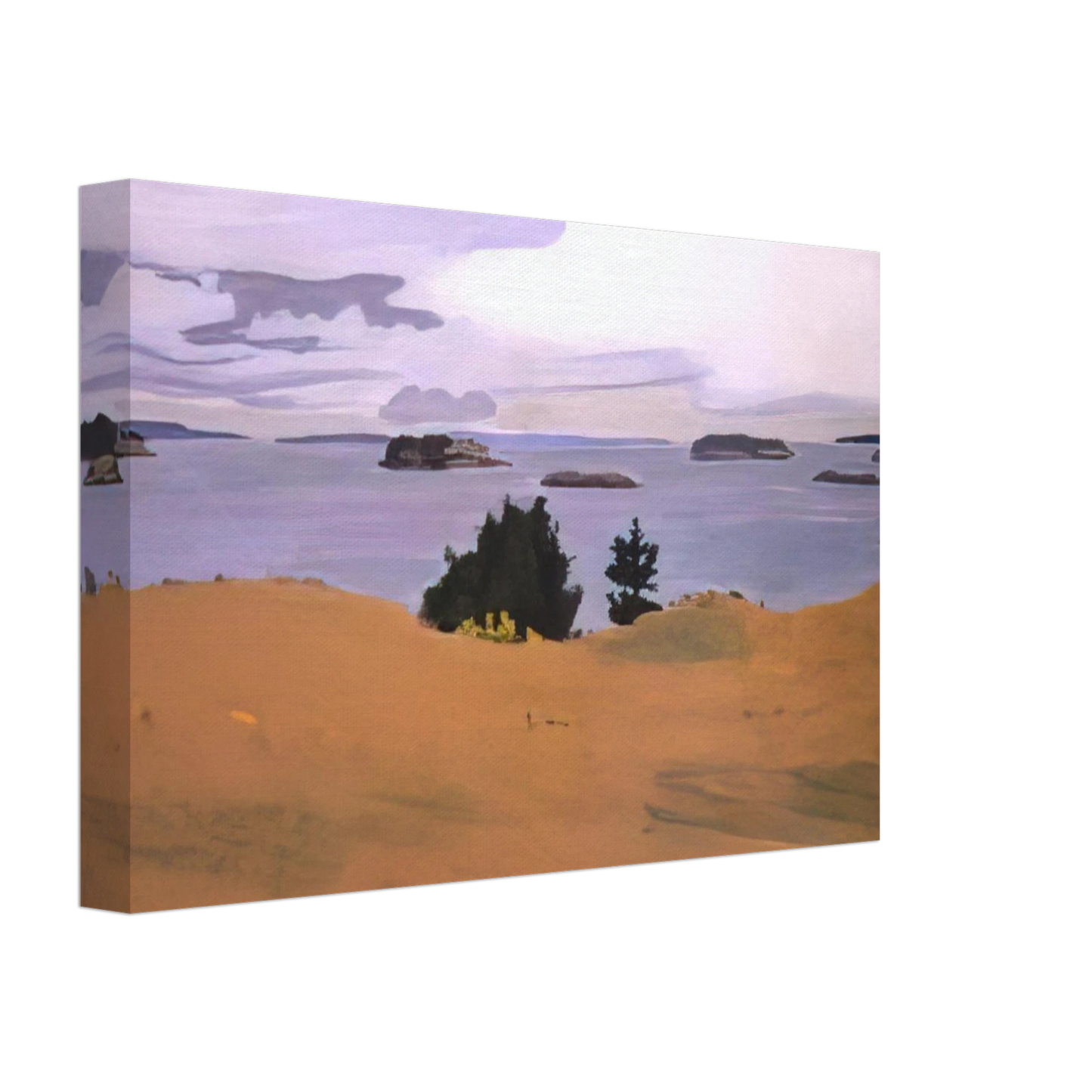 Fairfield Porter - PENOBSCOT BAY WITH YELLOW FIELD 1968 Canvas - 70x100 cm / 28x40 inches-canvas