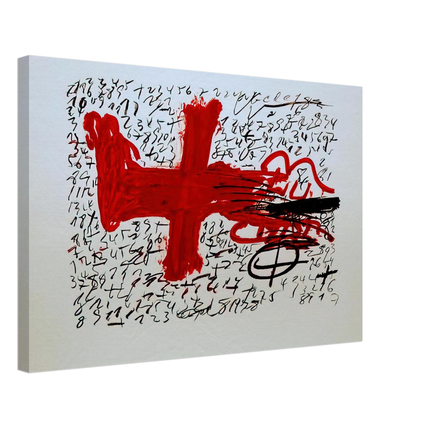 Antoni Tapies - JAMBE ET CHIFFRES 1984 Canvas - 40x60 cm / 16x24 inches-canvas