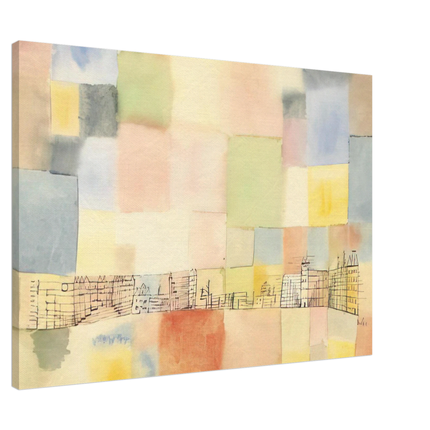 Paul Klee - NEUER STADTTEIL IN M 1928 Canvas - 20x30 cm / 8x12 inches-canvas