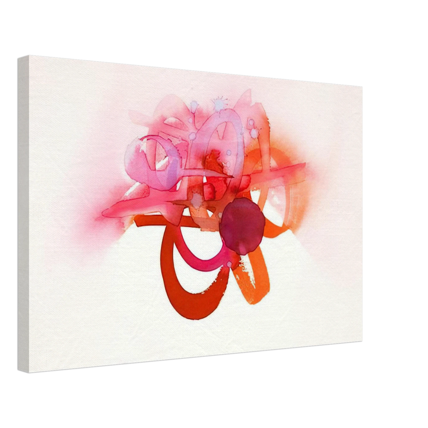 Luis Feito - UNTITLED RED ORANGE AND PINK Canvas - 40x60 cm / 16x24 inches-canvas