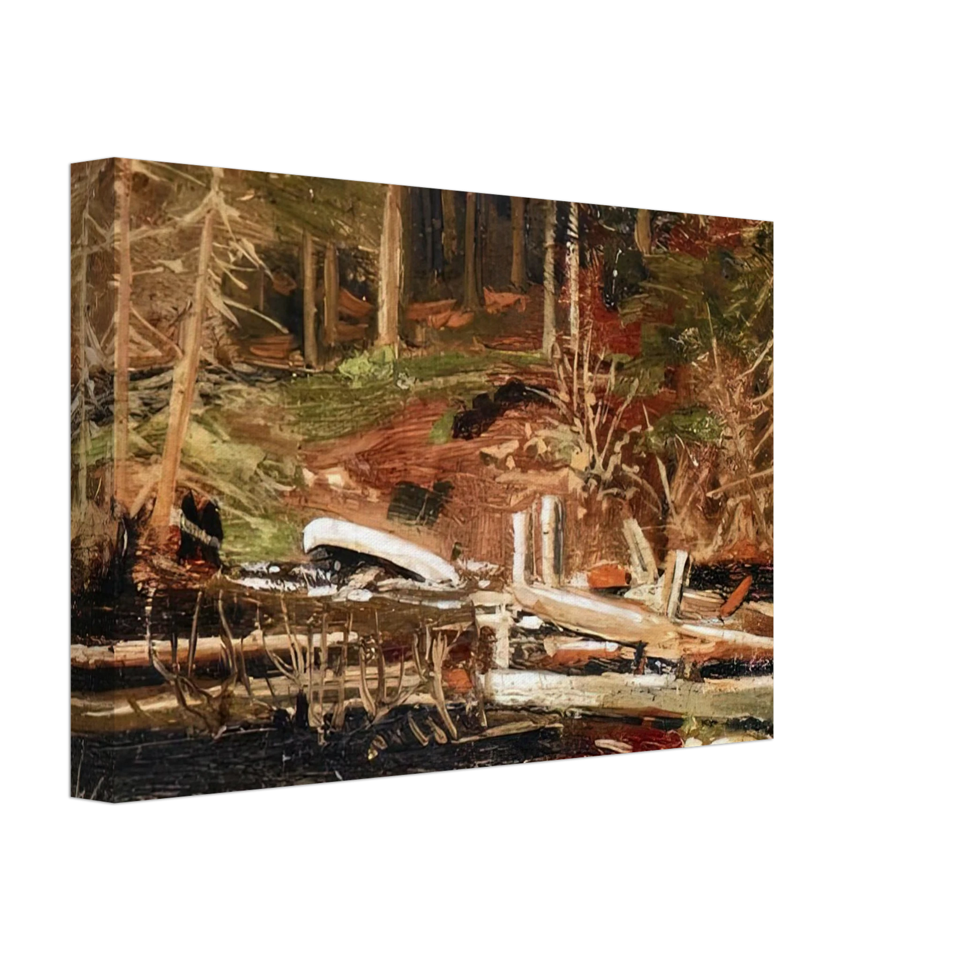 Tom Thomson - OLD LUMBER DAM ALGONQUIN PARK 1912 Canvas - 40x60 cm / 16x24 inches-canvas