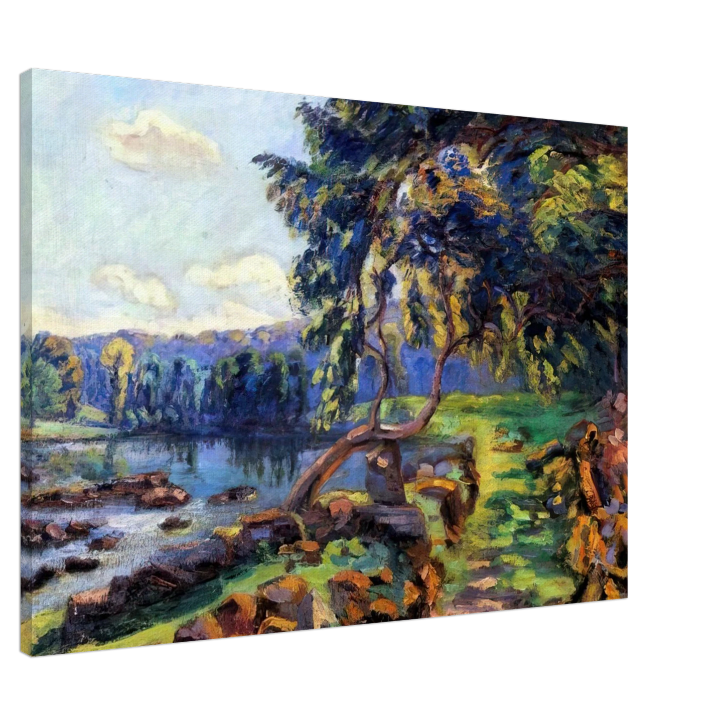 Armand Guillaumin - Les rapides a Genetin - 1900 Canvas - 20x30 cm / 8x12 inches-canvas
