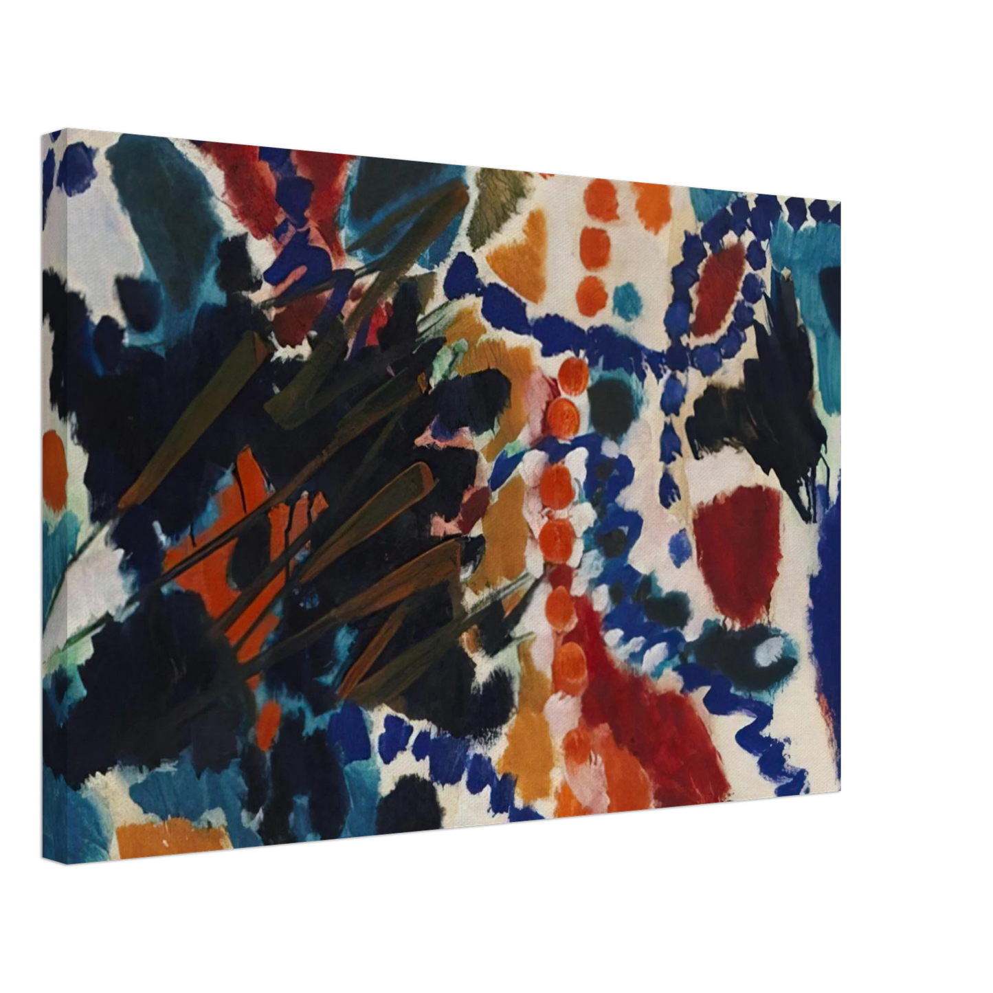 Ernst Wilhelm Nay - Von Goldfarben und Blau - 1953 Canvas - 40x60 cm / 16x24 inches-canvas