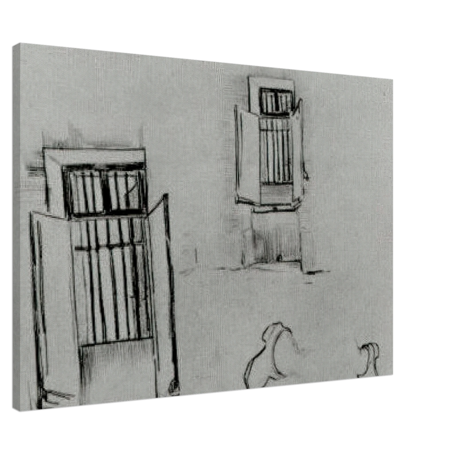 Vincent van Gogh - Barred Windows Canvas - 20x30 cm / 8x12 inches-canvas