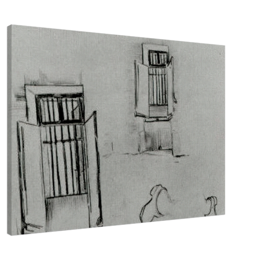 Vincent van Gogh - Barred Windows Canvas - 20x30 cm / 8x12 inches-canvas