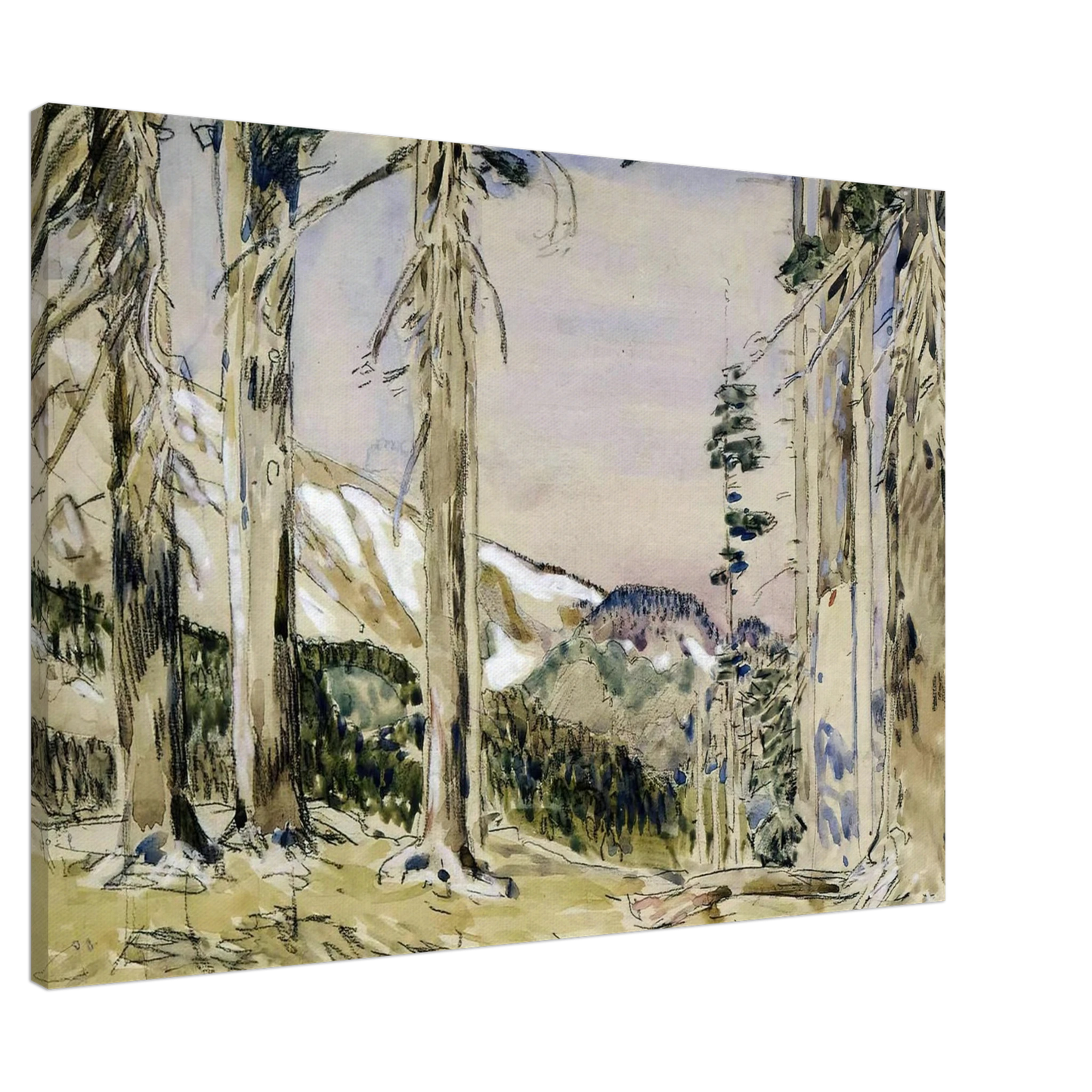 Childe Hassam - End of Timberline, Mt. Hood Canvas - 20x30 cm / 8x12 inches-canvas