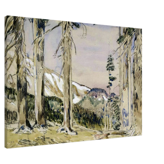 Childe Hassam - End of Timberline, Mt. Hood Canvas - 20x30 cm / 8x12 inches-canvas