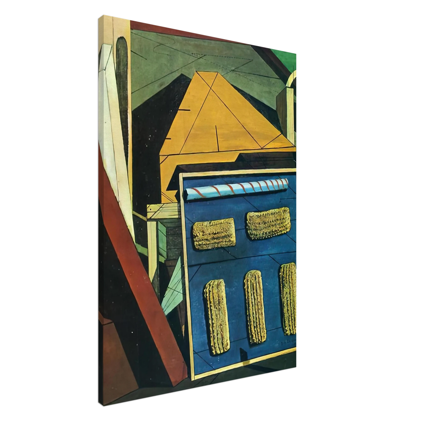 Giorgio de Chirico - THE GENTLE AFTERNOON 1916 Canvas - 20x30 cm / 8x12 inches-canvas