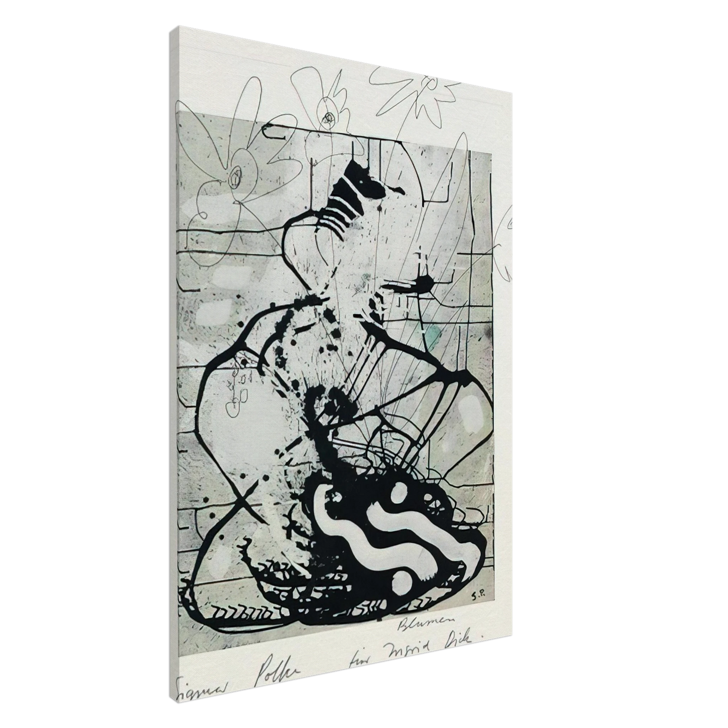 Sigmar Polke - BLUMEN 1985 Canvas - 20x30 cm / 8x12 inches-canvas