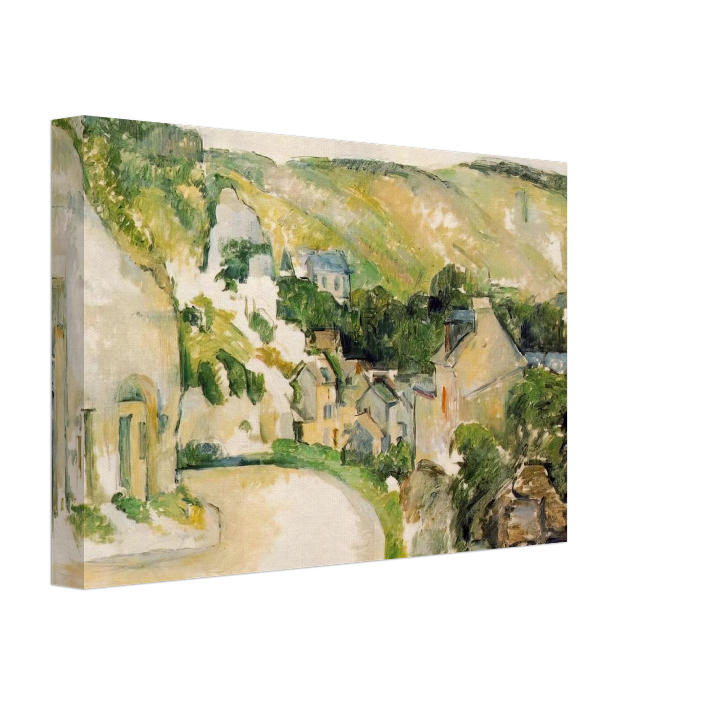 Paul Cezanne - A Turn in the Road at La Roche-Guyon Canvas - 40x60 cm / 16x24 inches-canvas