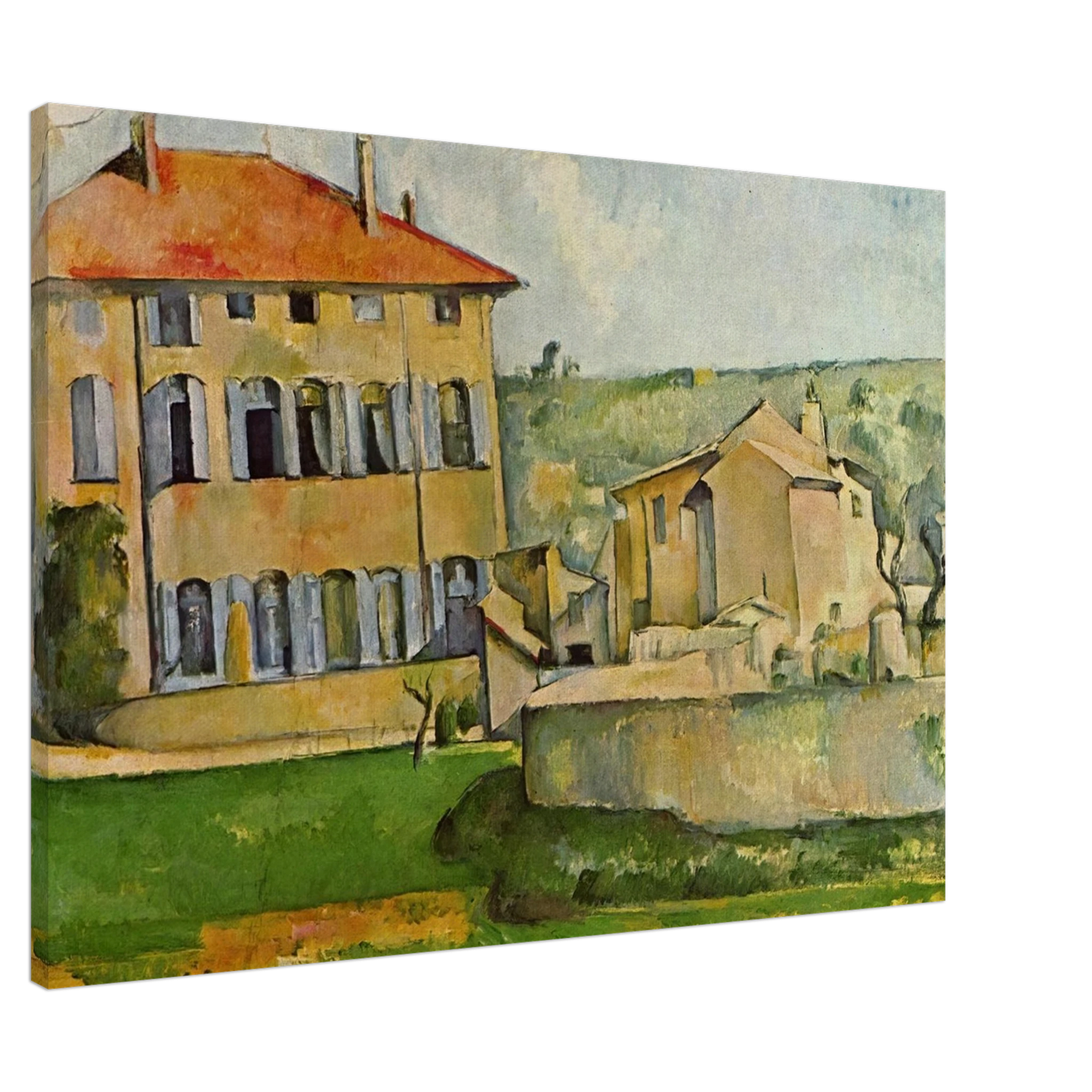 Paul Cezanne - House and Farm at Jas de Bouffan Canvas - 20x30 cm / 8x12 inches-canvas