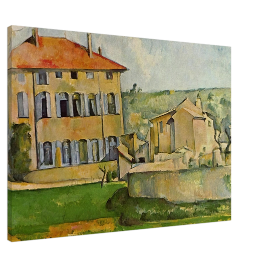 Paul Cezanne - House and Farm at Jas de Bouffan Canvas - 20x30 cm / 8x12 inches-canvas
