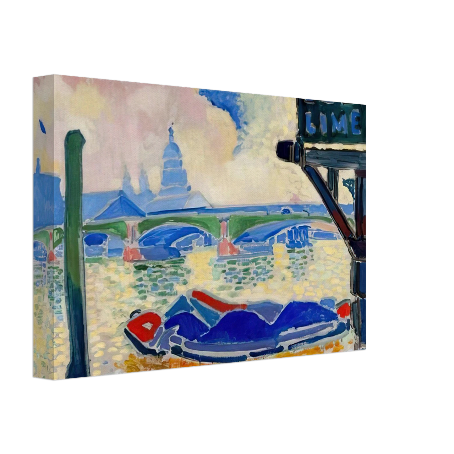 Andre Derain - BARGES ON THE THAMES 1906 0 Canvas - 70x100 cm / 28x40 inches-canvas