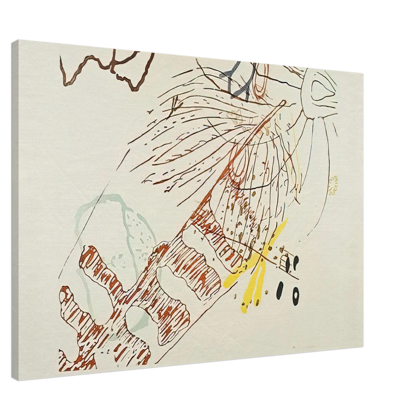 John Cage - From 17 Drawings by Thoreau - 1978 Canvas - 20x30 cm / 8x12 inches-canvas