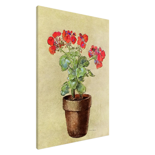 Odilon Redon - GERANIUMS 1902 Canvas - 20x30 cm / 8x12 inches-canvas