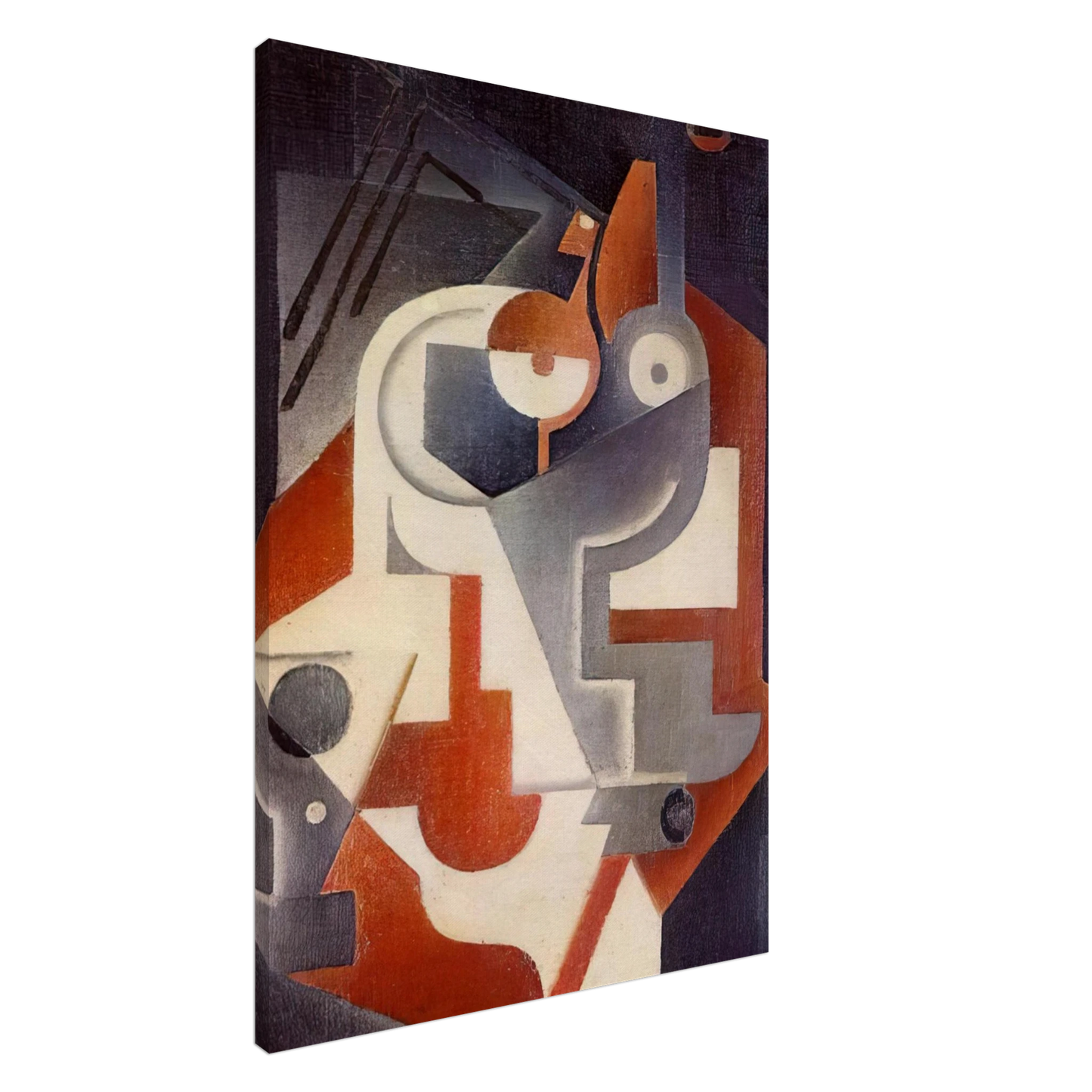 Juan Gris - NEWSPAPER GLASS AND PEAR 1917 Canvas - 20x30 cm / 8x12 inches-canvas