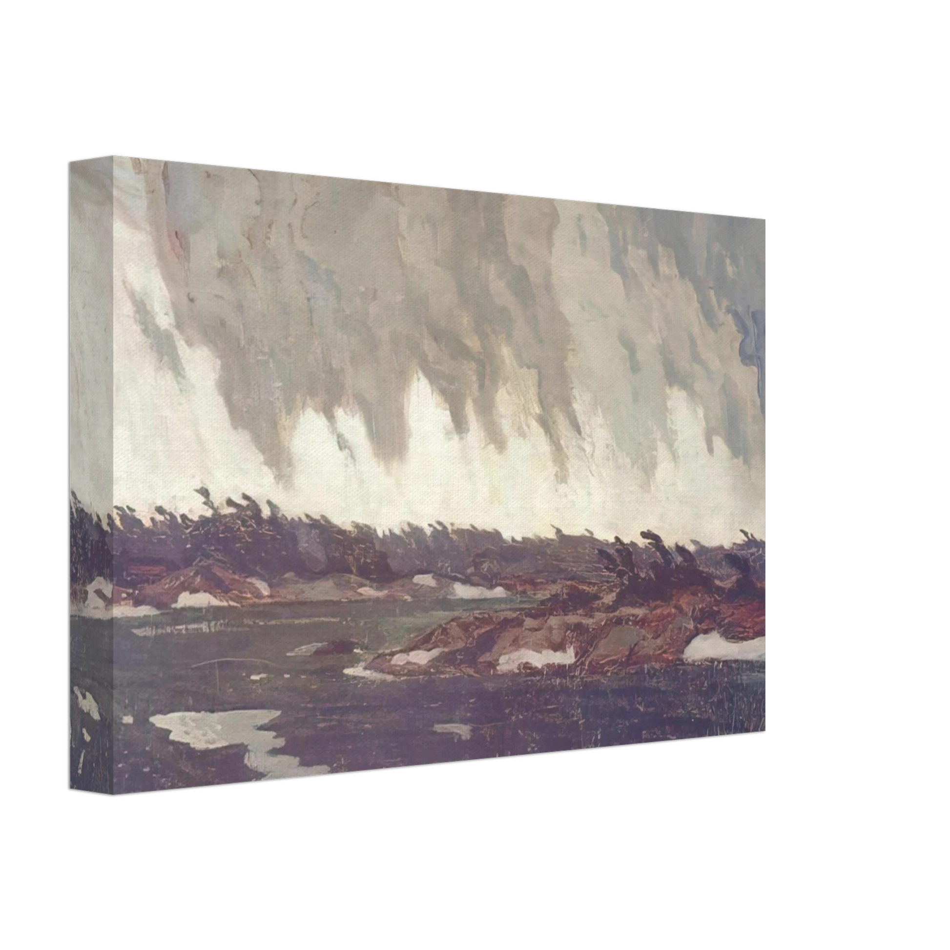A.Y. Jackson - March Storm, Georgian Bay - 1920 Canvas - 40x60 cm / 16x24 inches-canvas