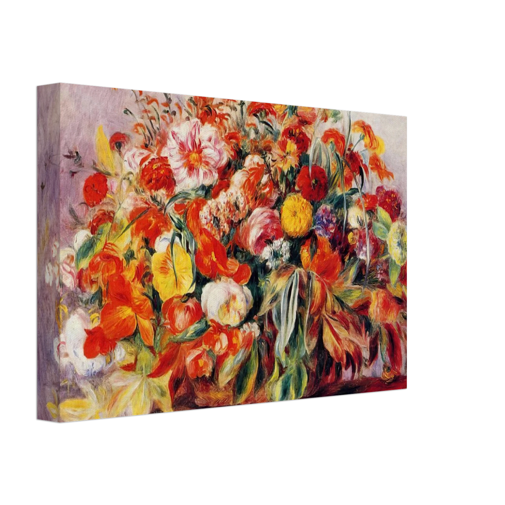 Pierre-Auguste Renoir - Basket of Flowers Canvas - 70x100 cm / 28x40 inches-canvas