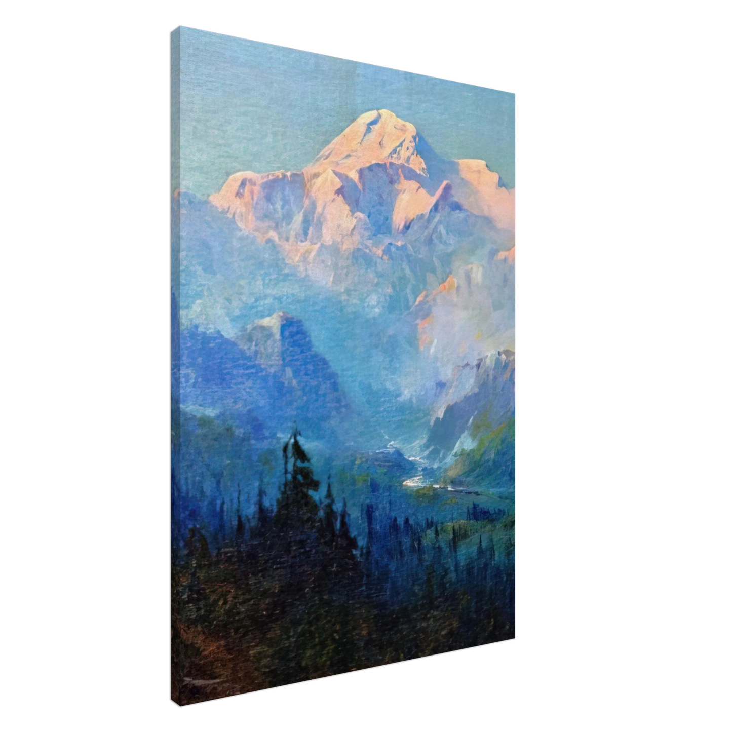 Sydney Laurence - Mount McKinley, Sunset - Romanticism Canvas - 20x30 cm / 8x12 inches-canvas