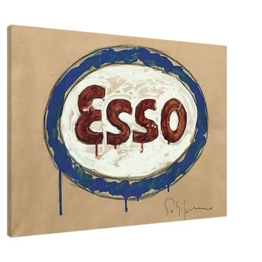 Mario Schifano - Esso - Pop Art Canvas - 20x30 cm / 8x12 inches-canvas