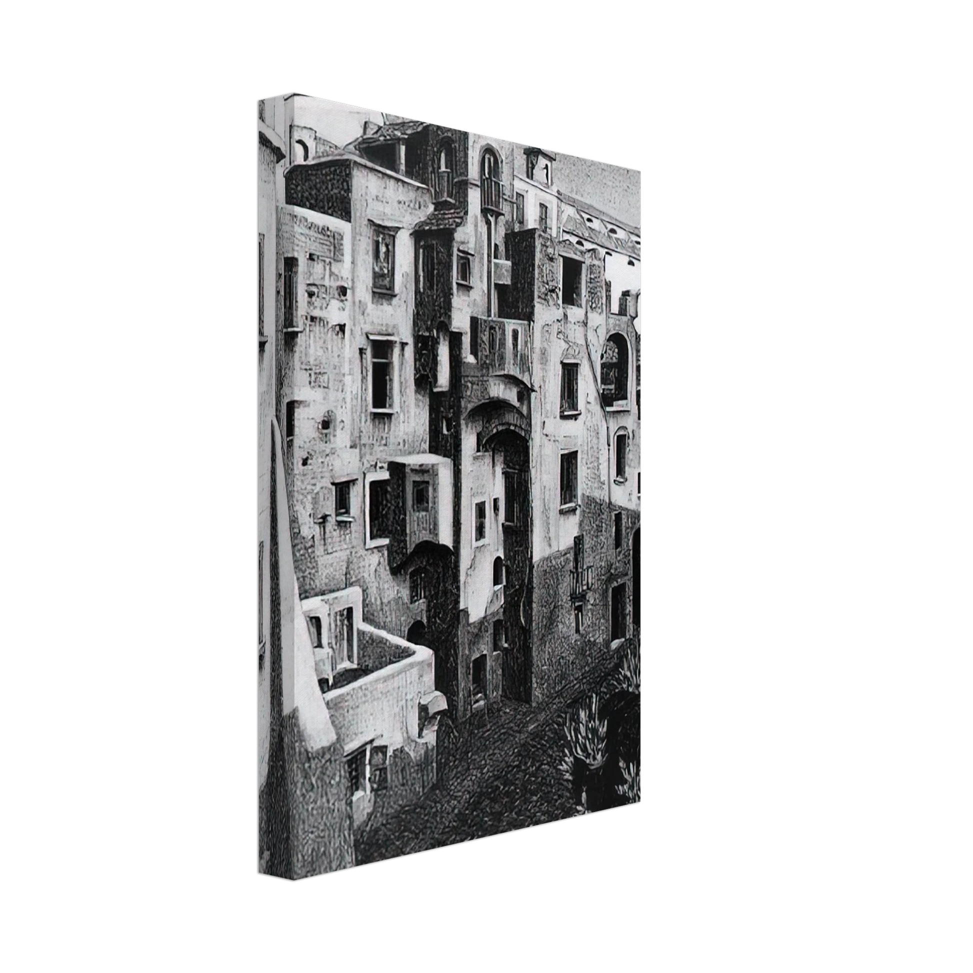 MC Escher - DILAPIDATED HOUSES IN ATRANI 1931 Canvas - 70x100 cm / 28x40 inches-canvas