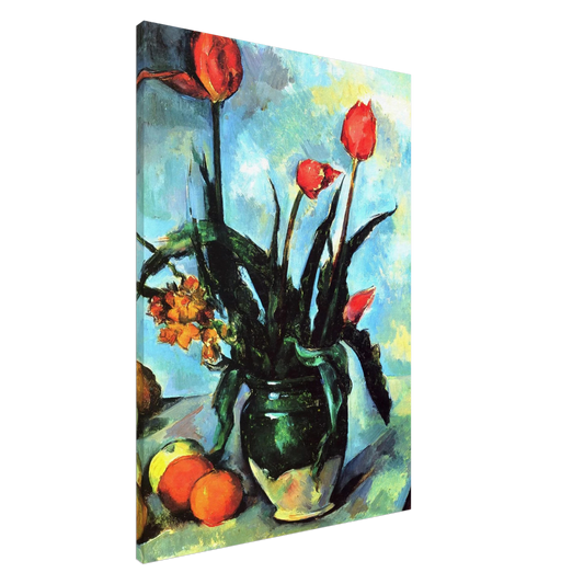 Paul Cezanne - Tulips in a Vase Canvas - 20x30 cm / 8x12 inches-canvas
