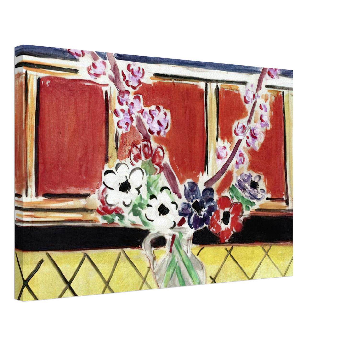 Henri Matisse - ANEMONES AND PEACH BLOSSOMS 1944 Canvas - 40x60 cm / 16x24 inches-canvas