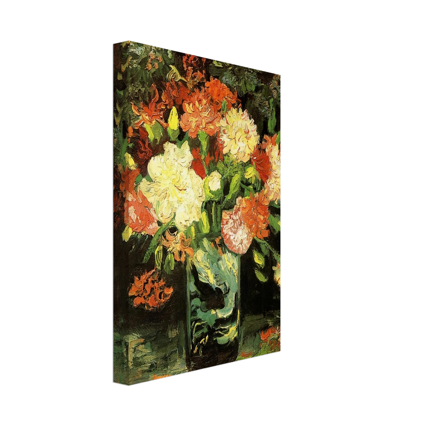 Vincent van Gogh - Vase with Carnations Canvas - 70x100 cm / 28x40 inches-canvas