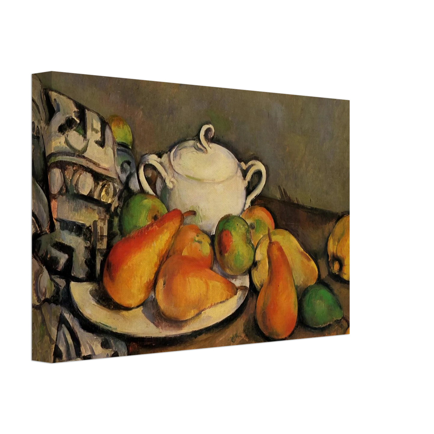 Paul Cezanne - Sugarbowl, Pears and Tablecloth Canvas - 70x100 cm / 28x40 inches-canvas
