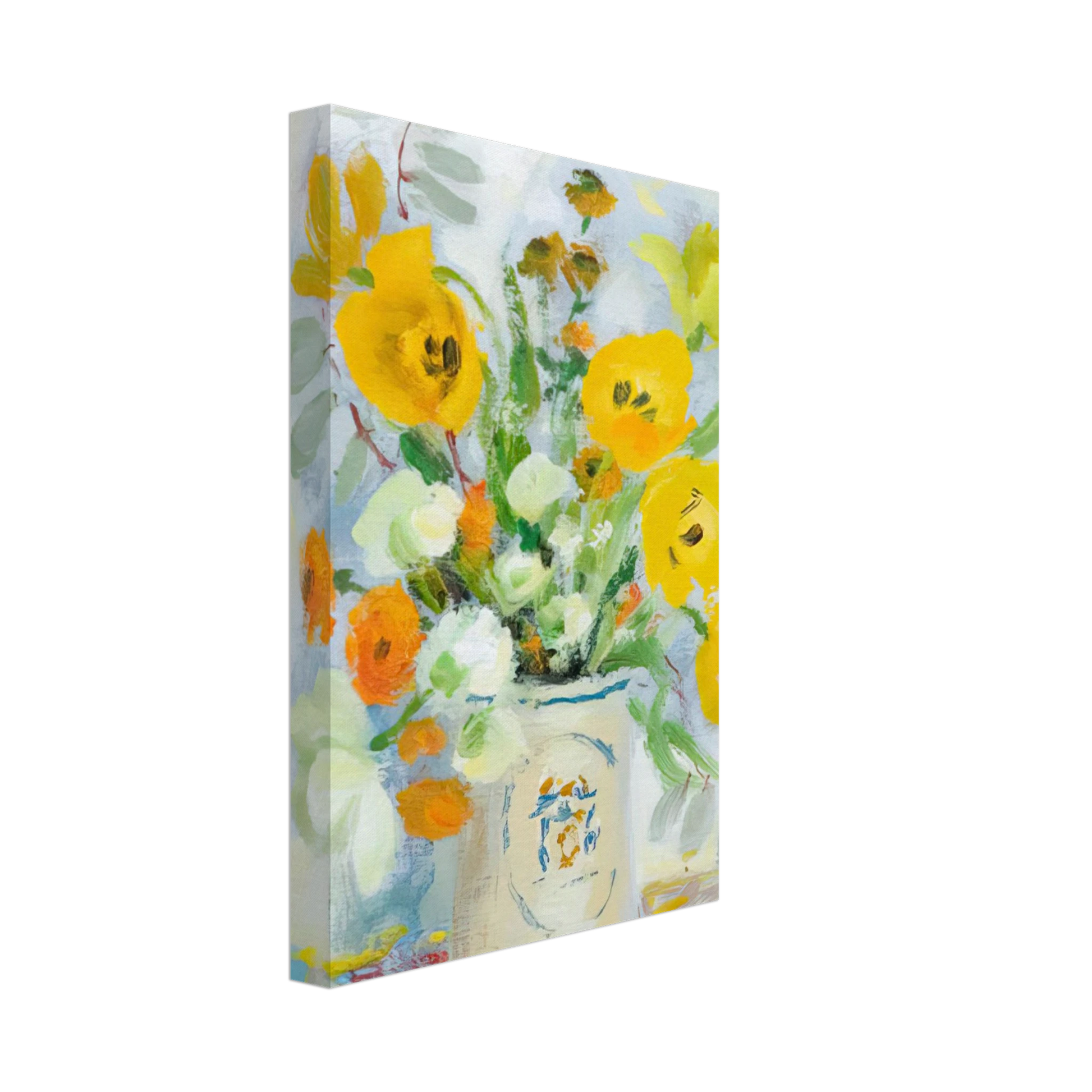 Le Pho - Still life with poppies - 1975 Canvas - 70x100 cm / 28x40 inches-canvas