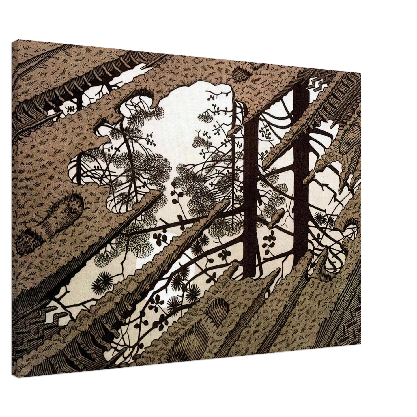 MC Escher - PUDDLE Canvas - 20x30 cm / 8x12 inches-canvas