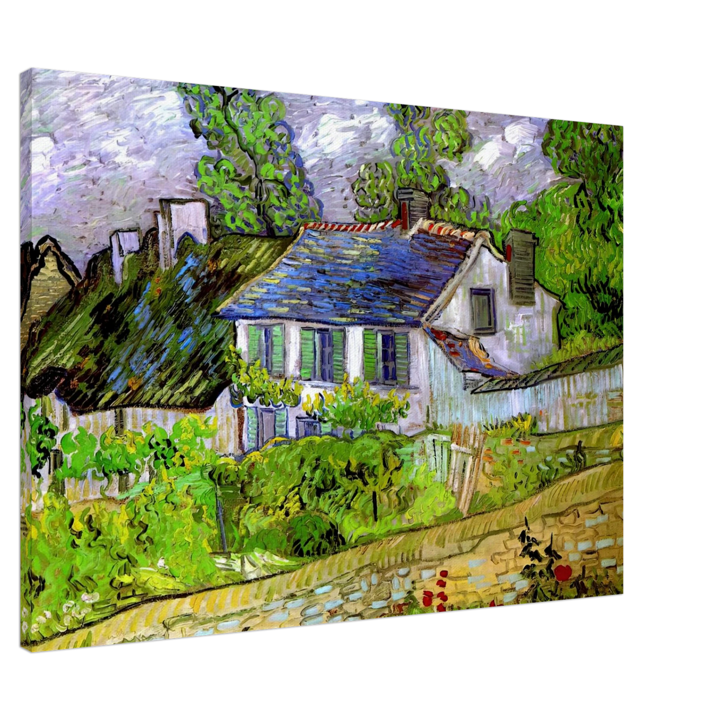 Vincent van Gogh - Houses in Auvers Canvas - 20x30 cm / 8x12 inches-canvas