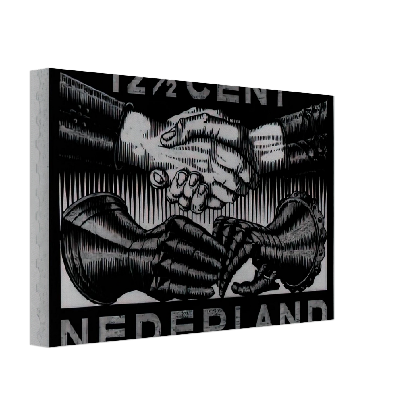 MC Escher - DESIGN FOR DUTCH PEASE POSTAGE STAMP MARCH 1932 1932 Canvas - 40x60 cm / 16x24 inches-canvas