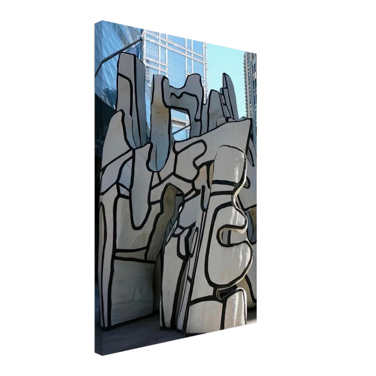 Jean Dubuffet - MONUMENT WITH STANDING BEAST 1984 Canvas - 40x60 cm / 16x24 inches-canvas