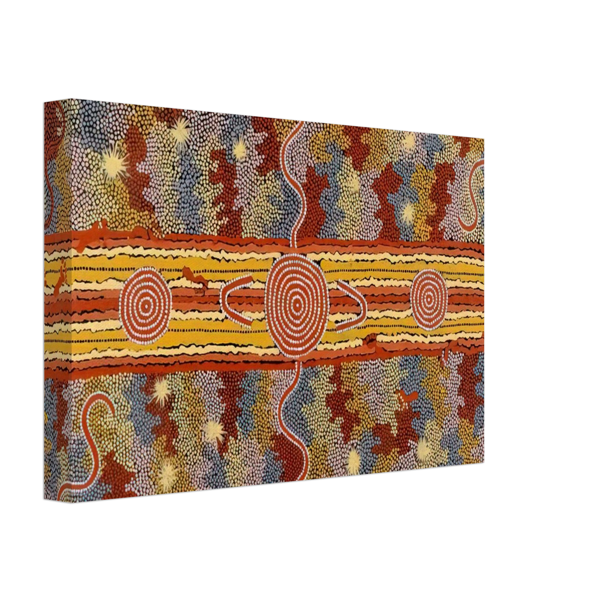 Clifford Possum Tjapaltjarri - Corrobboree Dreaming - Native Art Canvas - 40x60 cm / 16x24 inches-canvas
