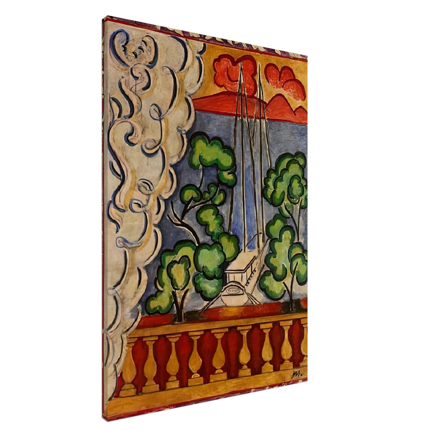 Henri Matisse - BOUQUET OF DAHLIAS AND WHITE BOOK 1923 Canvas - 20x30 cm / 8x12 inches-canvas